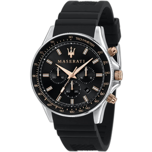 Maserati Black Dial 44 mm Rubber Strap Men's Watch R8871640002