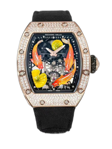 Replica Richard Mille RM S10 Koi Tourbillon Watch - Rose Gold & Diamond