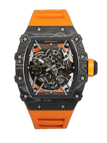 Richard Mille RM 35-02 NTPT Carbon Case Skeleton Dial Orange Rubber Swiss Automatic Replica