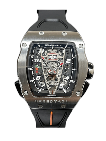 Luxury Best Richard Mille RM 40-01 Replica McLaren Speedtail – Water-Drop Case, Black Rubber Strap, Swiss Movement
