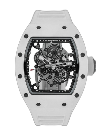Richard Mille RM055 BBR White Ceramic Skeleton Swiss Replica Sports Watch, AAA Super Clone