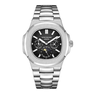 Patek Philippe Nautilus Black Dial 41 mm Stainless Steel Bracelet Men's Watch (Ref. V2)