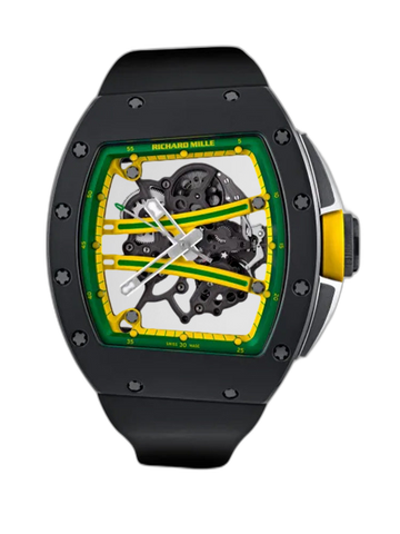 Replica Richard Mille RM 61-01 Yohan Blake Super Clone RMUL2 Skeleton Manual Wind Watch Black Rubber Strap