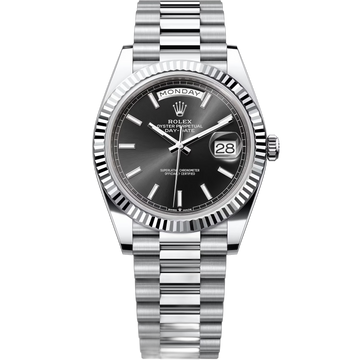 Rolex Day-Date Black Dial 41 mm Metal Bracelet Men's Watch (Ref. 118)