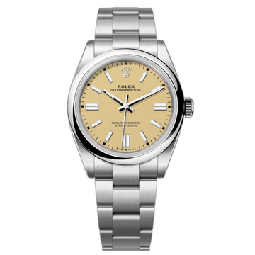 Rolex Perpetual Beige Dial 41 mm Metal Bracelet Men's Watch