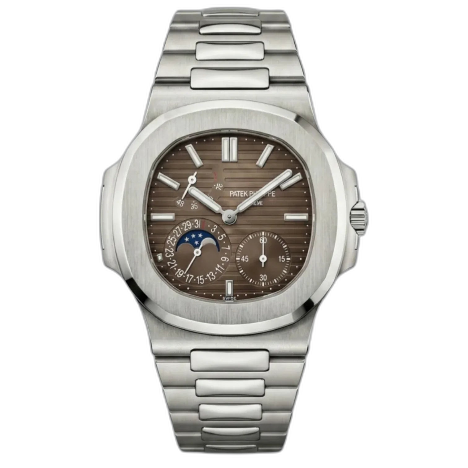 Patek Philippe Nautilus Brown Dial 41 mm Rubber Strap Men's Watch