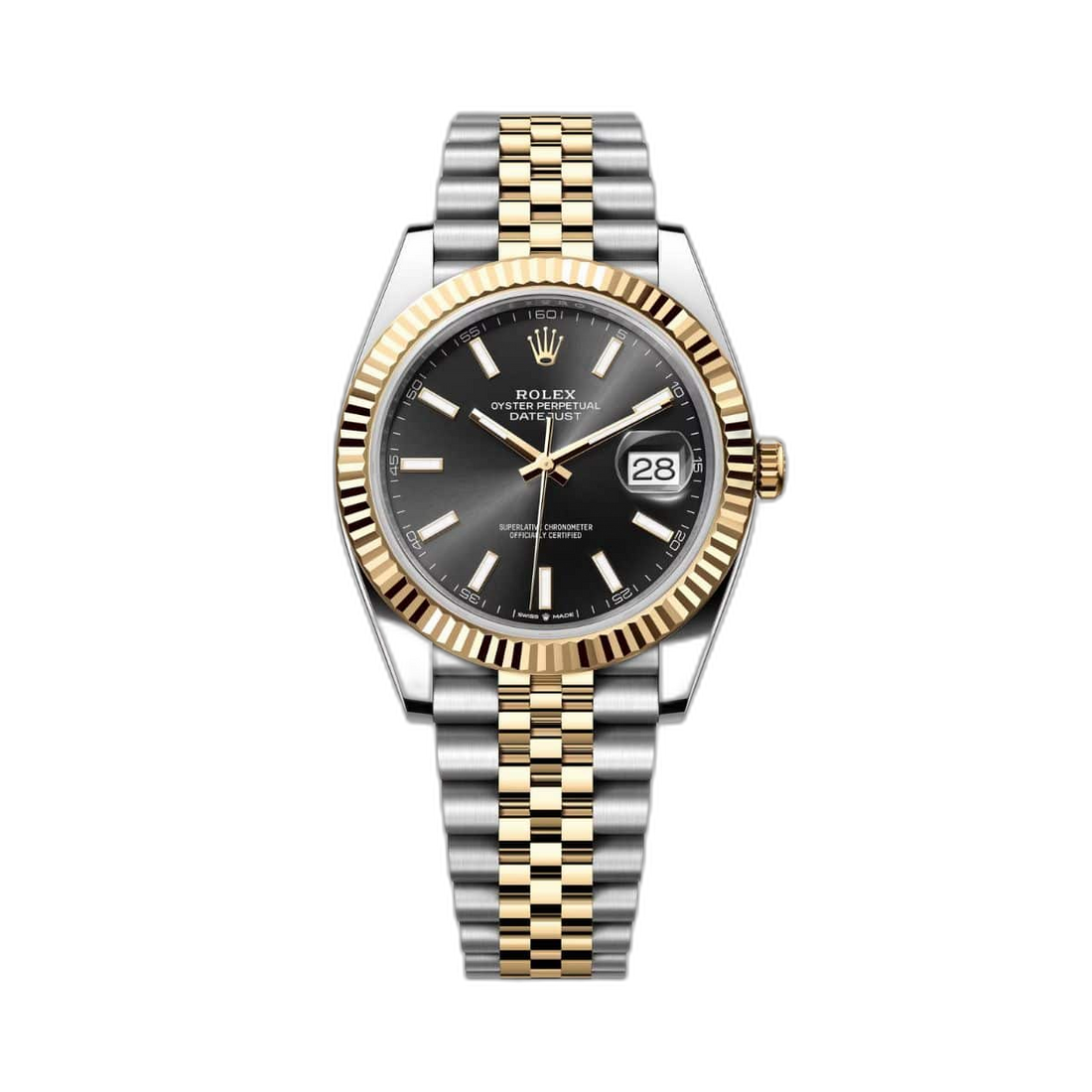 Rolex Datejust Black Dial 41 mm Metal Bracelet Men's Watch (Ref. 079)