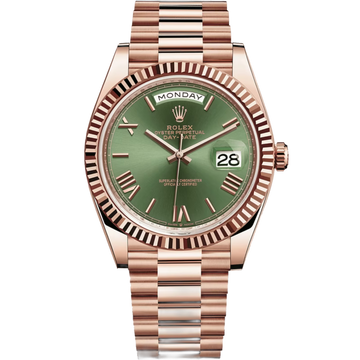 Rolex Day-Date Green Dial 41 mm Metal Bracelet Men's Watch (Ref. 038)