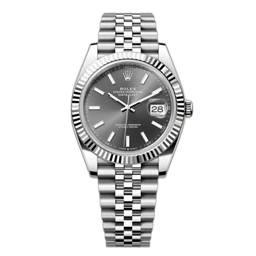Rolex Datejust Gray Dial 41 mm Metal Bracelet Men's Watch (Ref. 030)